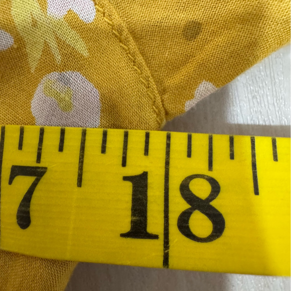 Billabong Twirl Twist Mini Dress Yellow Women's Teen Small Summer Button Front - Picture 13 of 15
